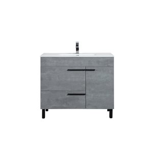 GEF Riley 40-in Grey Single-Sink Bathroom Vanity with White Ceramic Countertop
