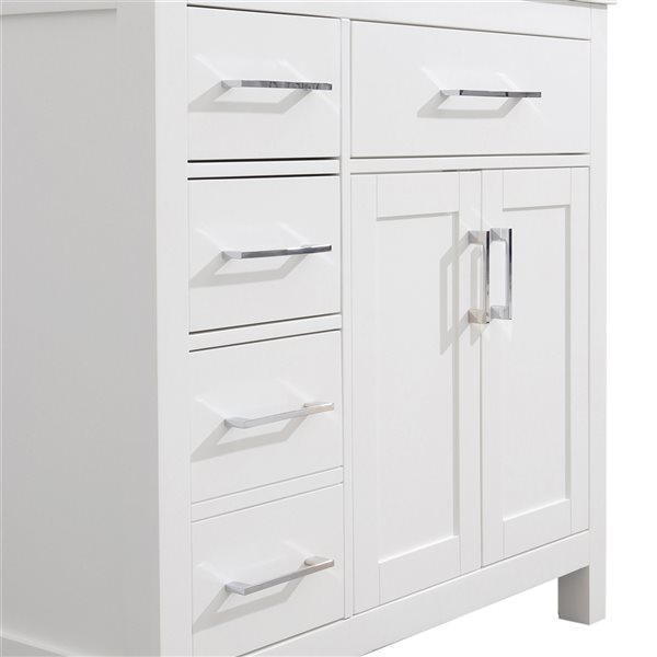 GEF Chester 36-in White Single-Sink Bathroom Vanity with Marble Countertop