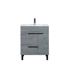 Meuble-lavabo simple Riley par GEF gris 28 po comptoir blanc en céramique