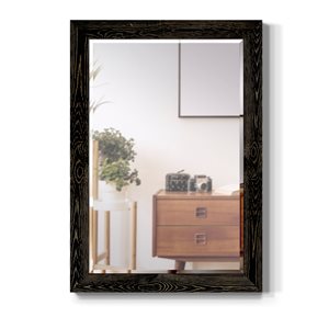Wexford Home 29-in L x 30-in W Rectangular Black Barn Wood Bevelled Wall Mirror