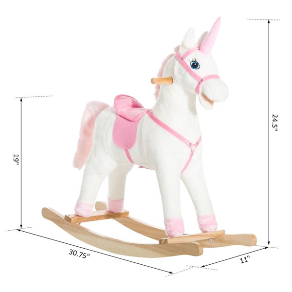 Qaba Plush Rocking Unicorn Riding Toy