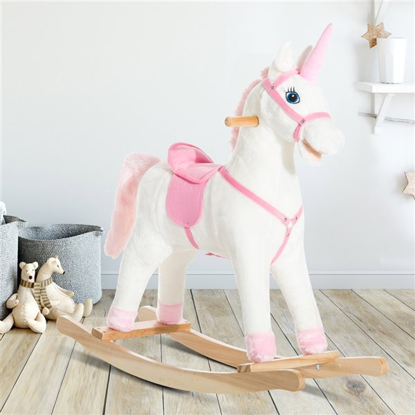 Qaba Plush Rocking Unicorn Riding Toy