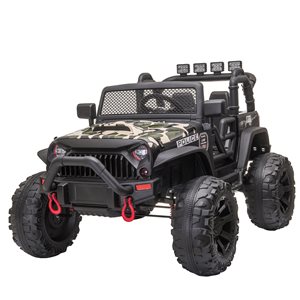 Aosom 12 V Camouflage Police Truck Electric Kids Ride-On Car