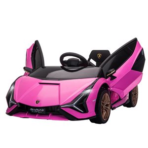 Aosom 12 V Pink Lamborghini Sián Electric Kids Ride-On Car