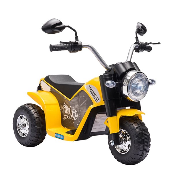 Aosom 6 V Yellow Electric Kids Ride-On Motorcycle Car