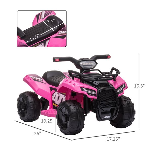 Kids pink quad clearance bike