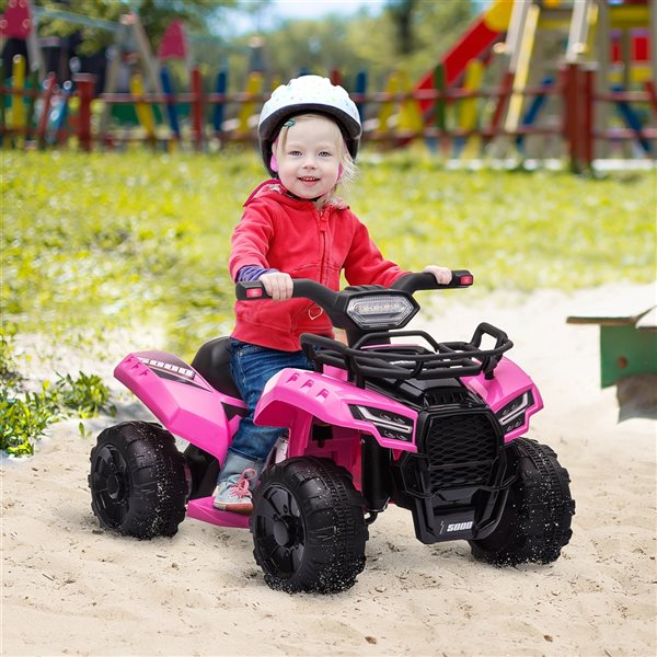 Aosom Pink ATV Electric Kids Ride-On Car