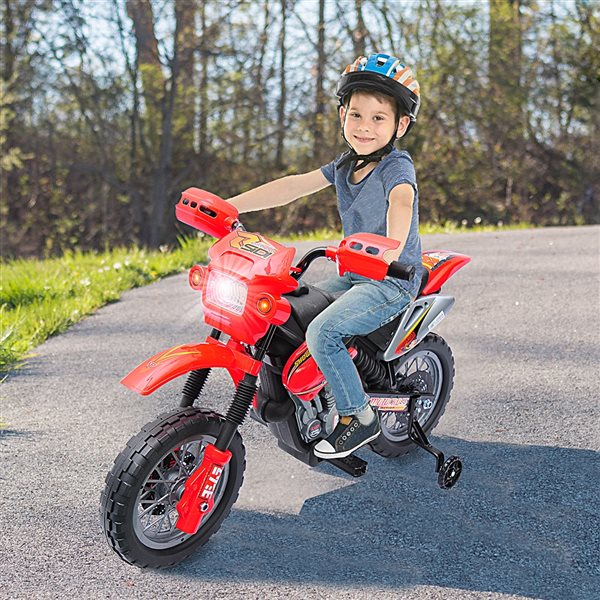 Aosom 6 V Red Scooter Electric Kids Ride-On Motorcycle Car