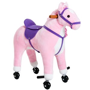 Qaba Plush Pink Walking Horse Riding Toy