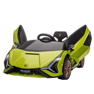 Aosom 12 V Green Lamborghini Sián Electric Kids Ride-On Car