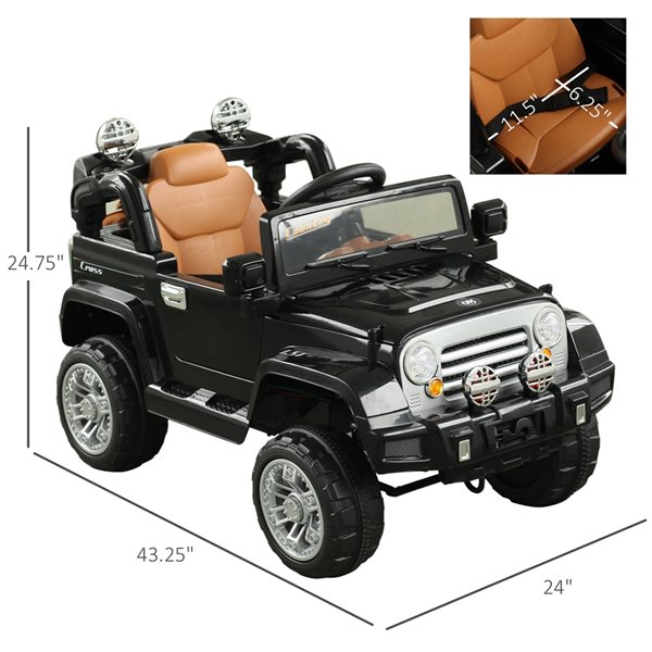 Aosom 12 V Black Truck Electric Kids Ride-On Car