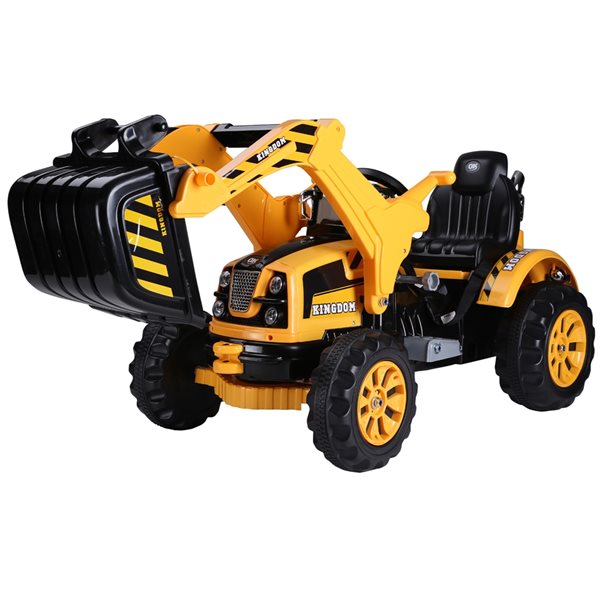 Aosom 6 V Yellow Excavator Electric Kids Ride-On Car 370-029