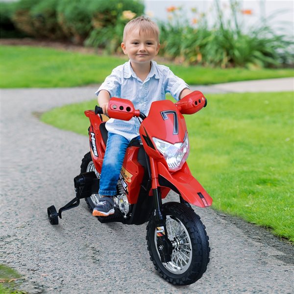 6 volt dirt outlet bike with training wheels