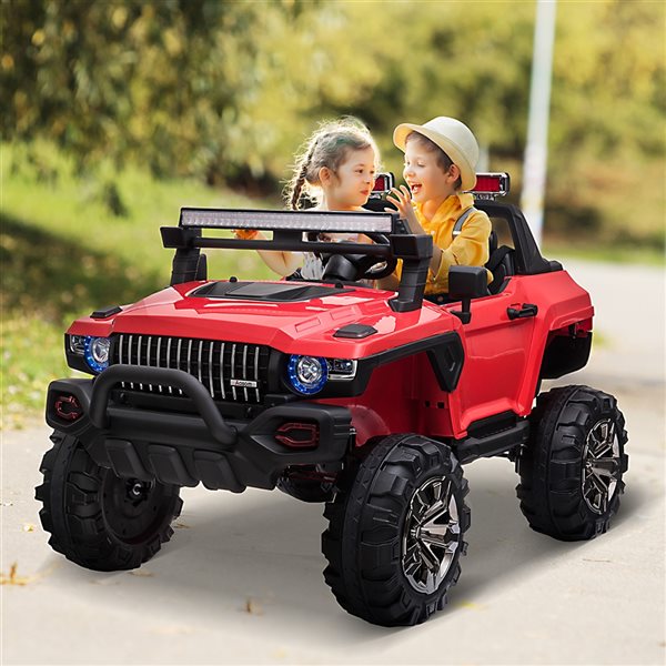 Aosom 12 V Red Police Truck Electric Kids Ride-On Car