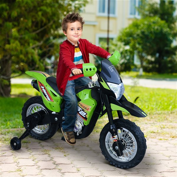 Aosom 6 V Green Dirt Bike Electric Kids Ride On Motorcycle Car 370 044V80GN RONA