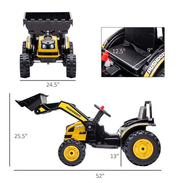 Aosom 6 V Excavator Electric Kids Ride-On Car