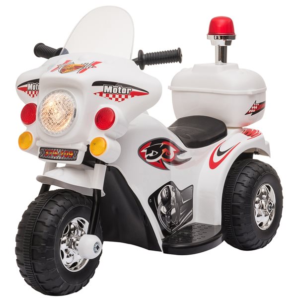 Aosom White 6 V Electric Kids Ride-On Motorcycle Car
