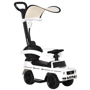 Aosom White Mercedes-Benz Stroller Kids Ride-On Sliding Car