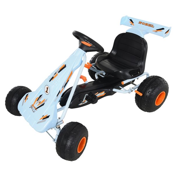 Aosom Blue Kids Ride-On Go Kart Car with Adjustable Seat