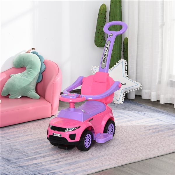 Aosom Pink Stroller Kids Ride-On Sliding Car