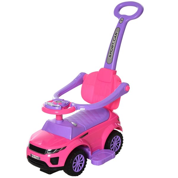 Aosom Pink Stroller Kids Ride-On Sliding Car