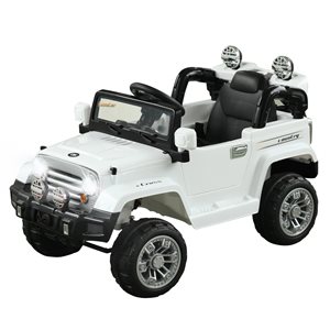 Aosom 12 V White Truck Electric Kids Ride-On Car