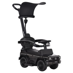 Aosom Black Mercedes-Benz Stroller Kids Ride-On Sliding Car