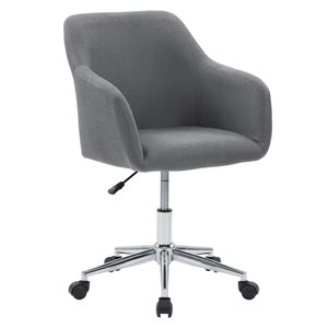 CorLiving Marlowe Upholstered Chrome Base Task Chair - Grey