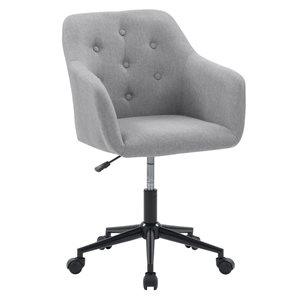 CorLiving Marlowe Upholstered Button Tufted Task Chair - Light Grey