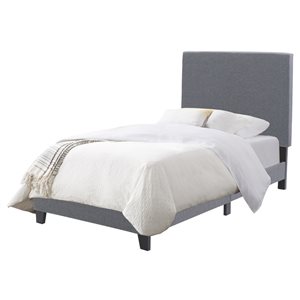 Corliving Juniper Grey Twin Upholstered Bed