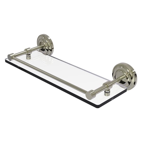 glass bathroom shelf with rail