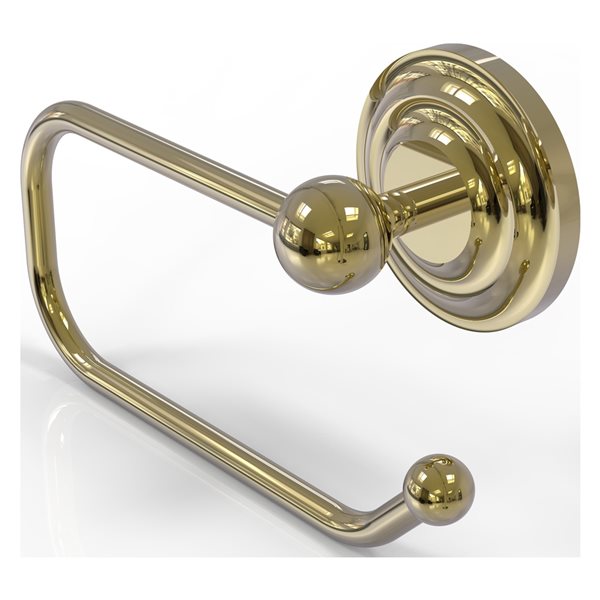 Allied Brass Que New Unlacquered Brass Wall Mount Single Post Toilet Paper Holder