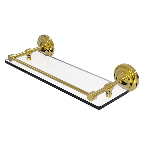 Allied Brass Que New Polished Brass Wall Mount Tempered Glass Bathroom ...