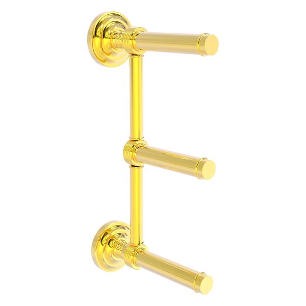 Allied Brass Que New Polished Brass Wall Mount 3-Roll Toilet Paper Holder