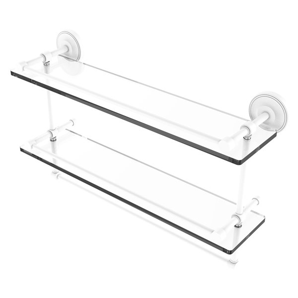 Allied Brass Prestige Regal Matte White Wall Mount 2Tier Glass