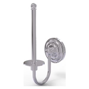 Allied Brass Que New Polished Chrome Upright Single Post Wall Mount Toilet Paper Holder