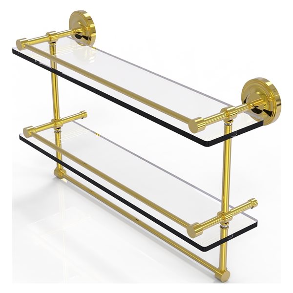 Allied Brass Prestige Regal Polished Brass Wall Mount 2-Tier Glass