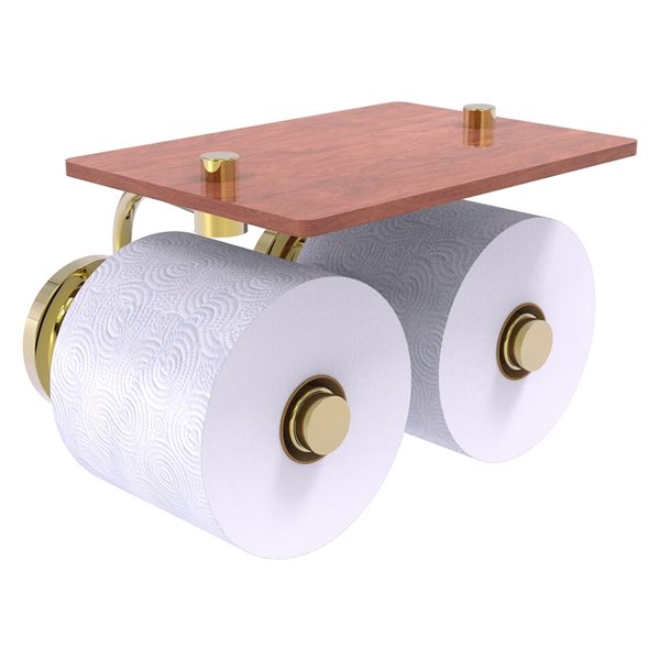 Allied Brass Que New Unlacquered Brass Wall Mount 2 Roll Toilet Paper   330920904 MainImage 001 L 