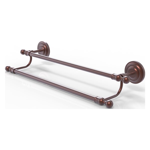 Allied Brass Que New 30-in Antique Copper Wall Mounted Double Towel Bar
