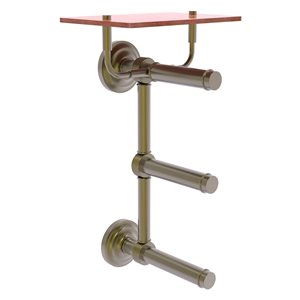 Allied Brass Que New Wall Mount Double Post Toilet Paper Holder in Antique Brass Finish