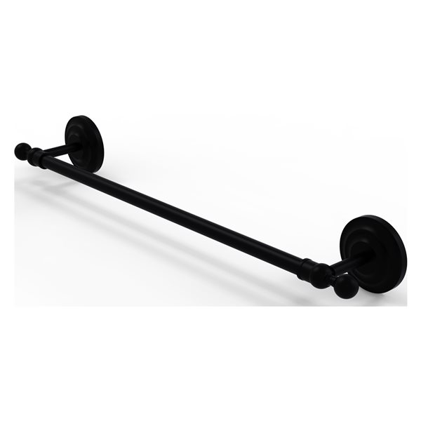 Allied Brass Que New 24-in Matte Black Wall Mounted Single Towel Bar