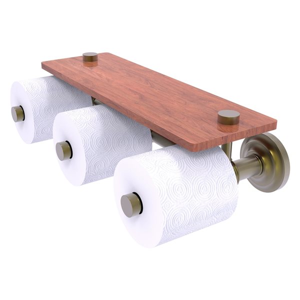 Allied Brass Que New Wall Mount Double Post Toilet Paper Holder - Antique Brass Finish