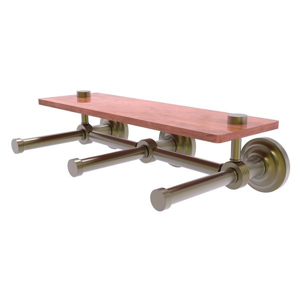 Allied Brass Que New Wall Mount Double Post Toilet Paper Holder - Antique Brass Finish