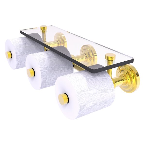 Allied Brass Que New Polished Brass Wall Mount Double Post Toilet Paper  Holder