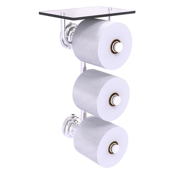 Allied Brass Que New Wall Mount Double Post Toilet Paper Holder in Polished Chrome Finish