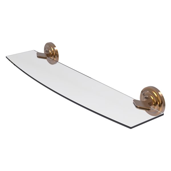 Allied Brass Que New Brushed Bronze Finish 1-Tier Glass Wall Mounted Bathroom Shelf