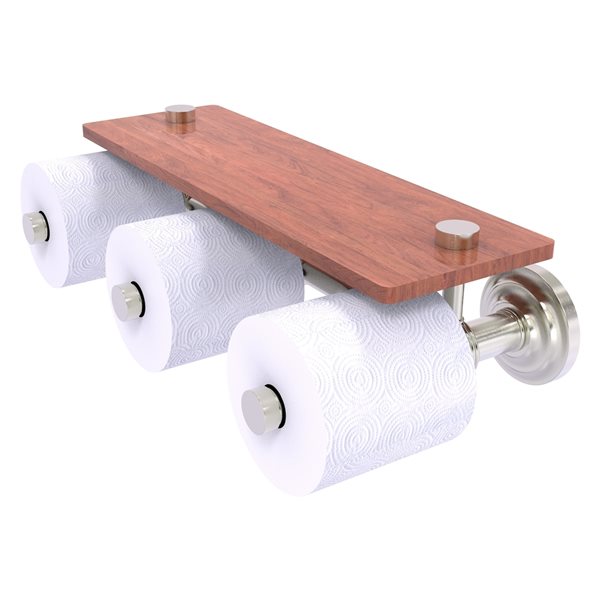 Allied Brass Que New Wall Mount Double Post Toilet Paper Holder - Satin Nickel