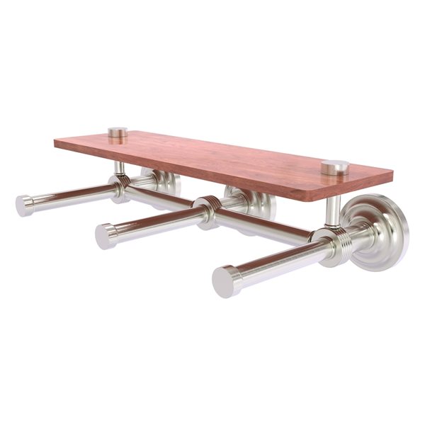 Allied Brass Que New Wall Mount Double Post Toilet Paper Holder - Satin Nickel