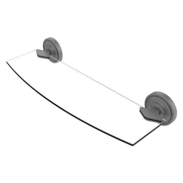 Allied Brass Regal Matte Grey 1-Tier Glass Wall Mounted Bathroom Shelf