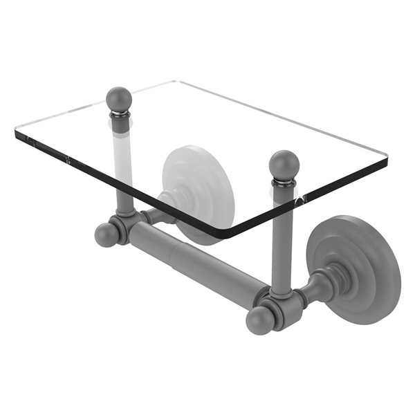 Allied Brass Que New Matte Grey Finish Wall Mount Double Post Toilet Paper Holder